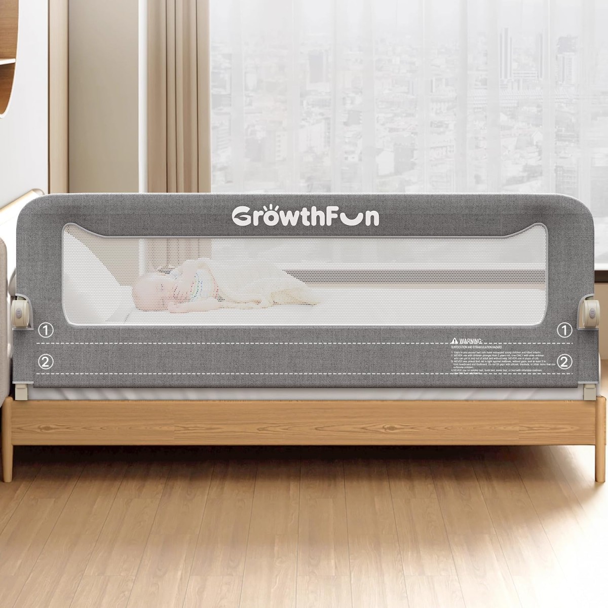 71-Inch Foldable Bed Rail (Grey)